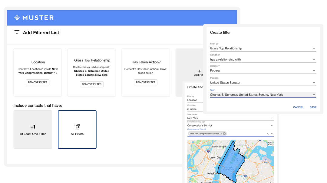 advocacy crm demo screens