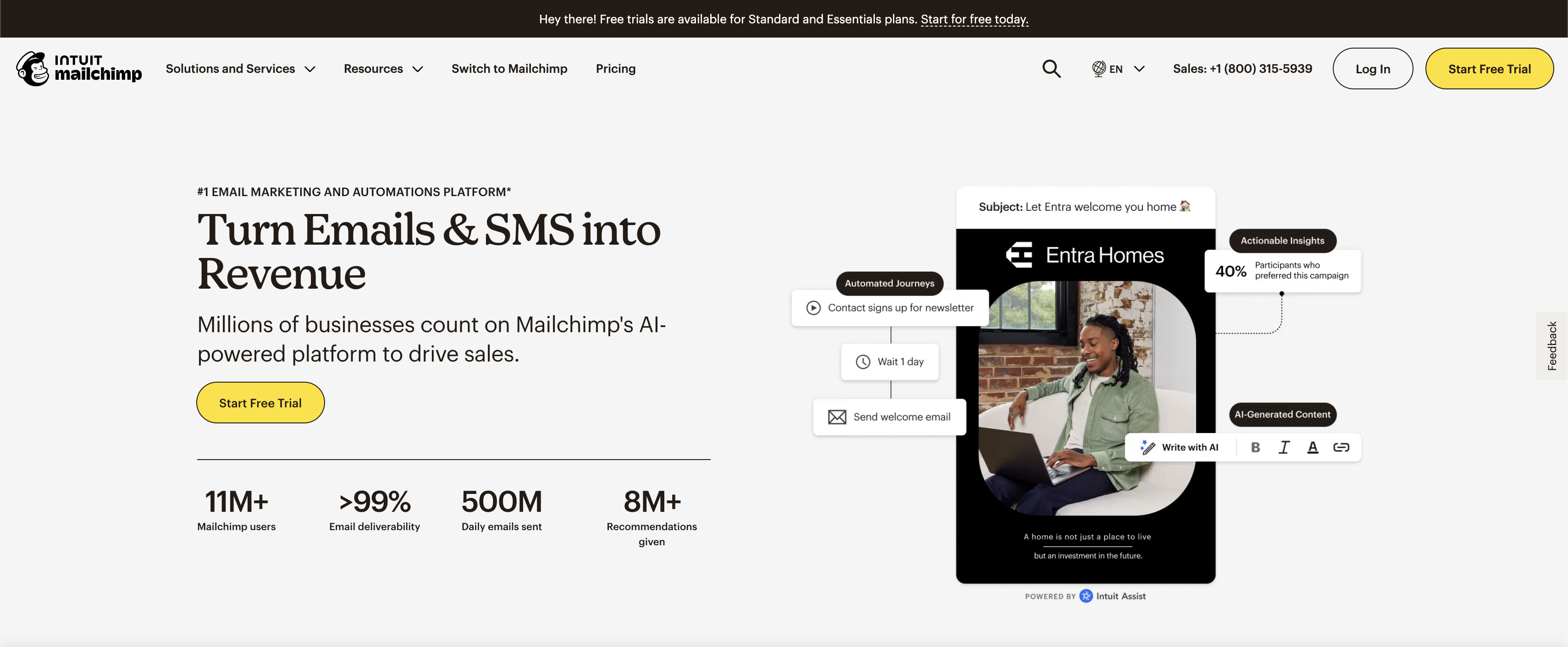 MailChimp Home Page