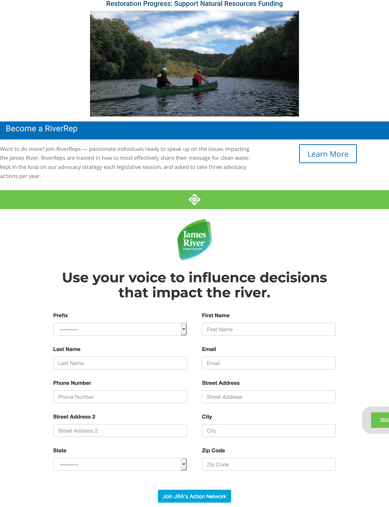 James River Association Advocacy Content