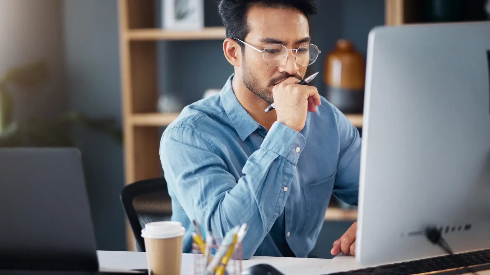 Nonprofit manager optimizing processes on a computer with streamlined Salesforce interface