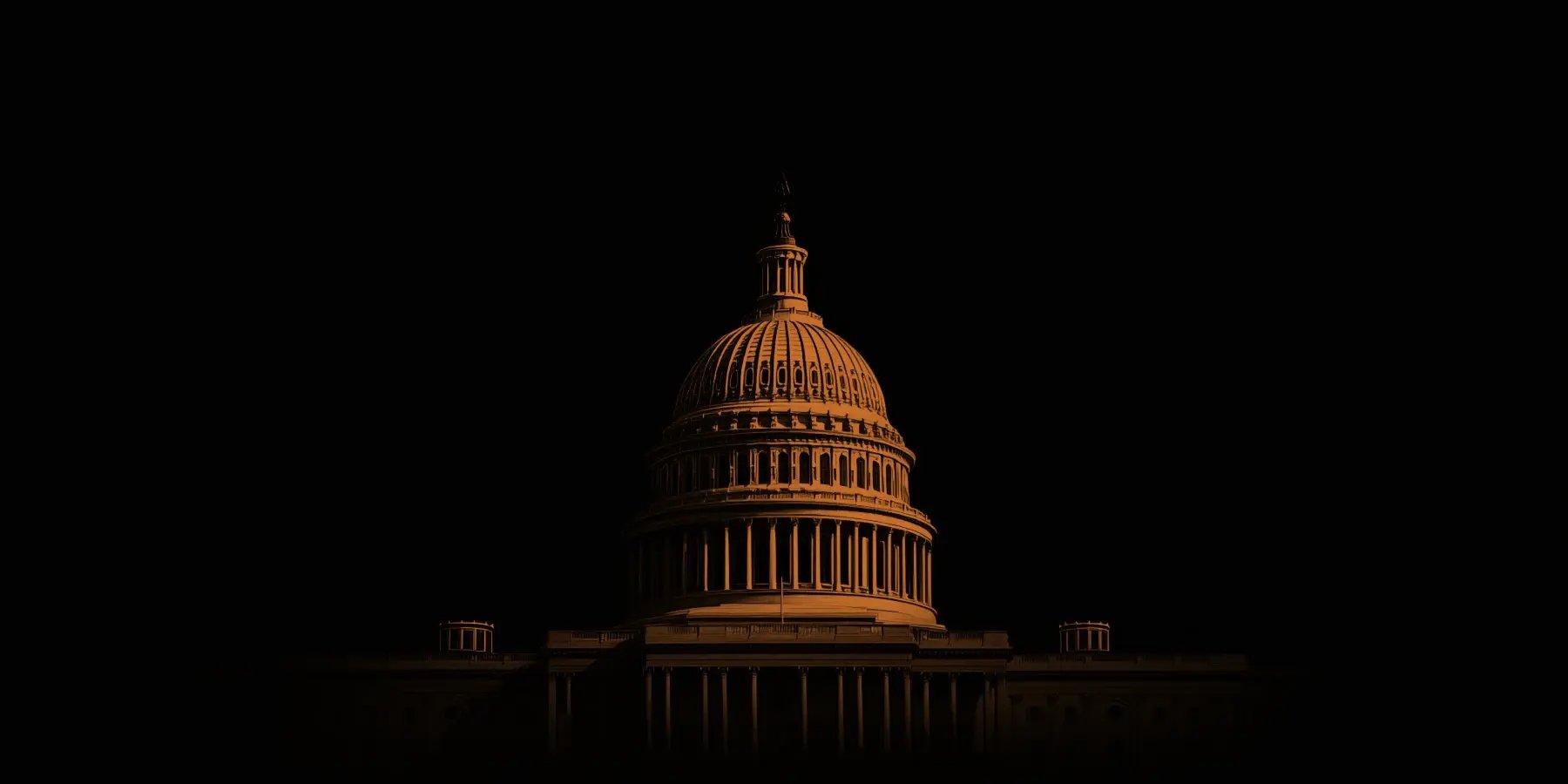 united states congress with black background depicting government shutdown